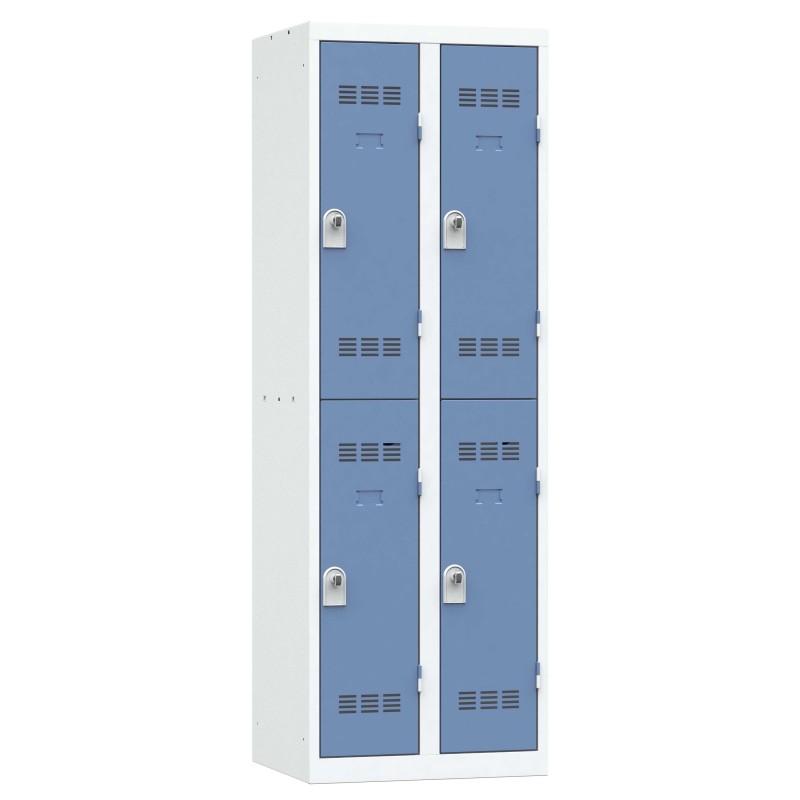 Vestiaire 2 colonnes multicases 80cm monobloc soudé