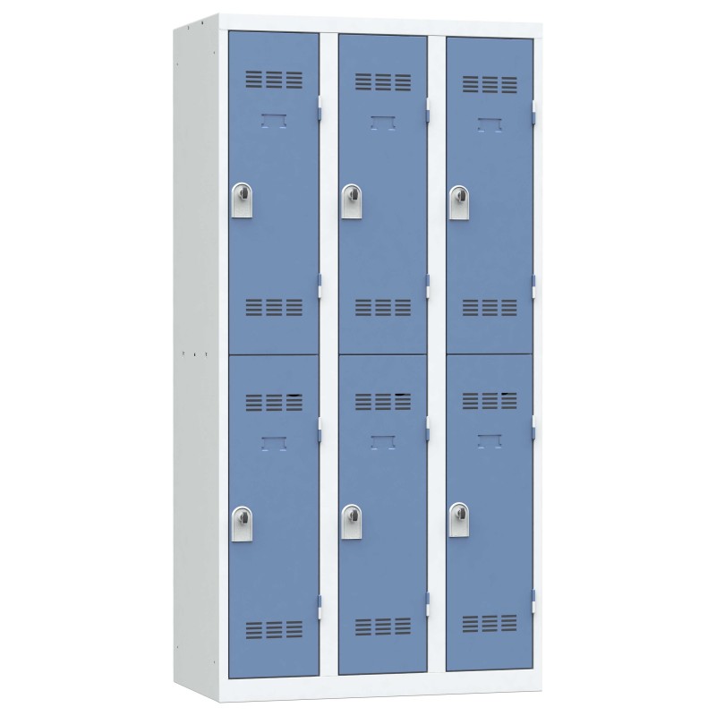 Vestiaire 3 colonnes multicases monobloc soudé 120cm