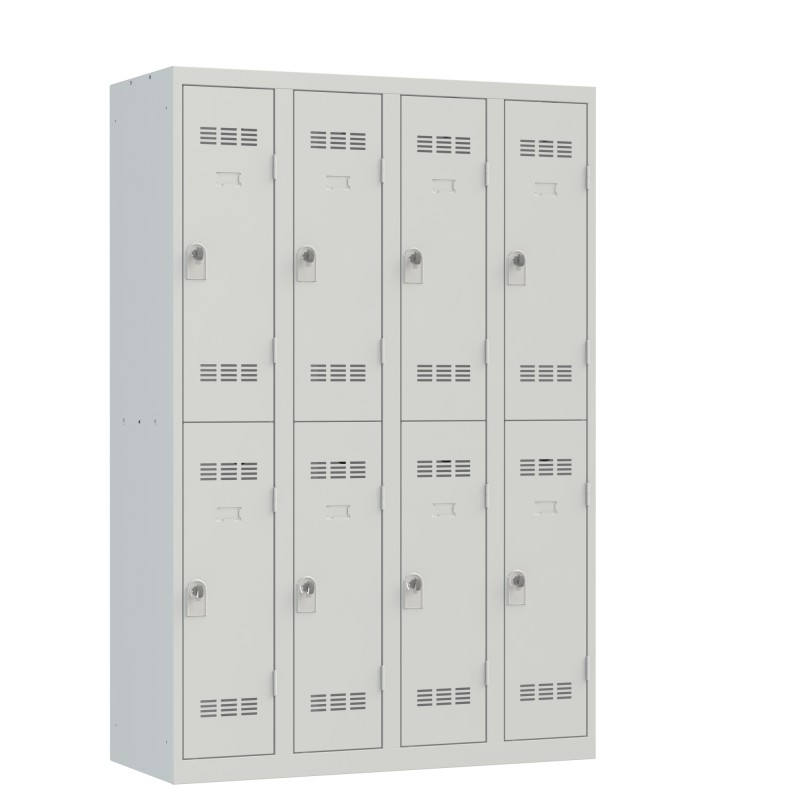 Vestiaire 4 colonnes multicases 120cm monobloc soudé