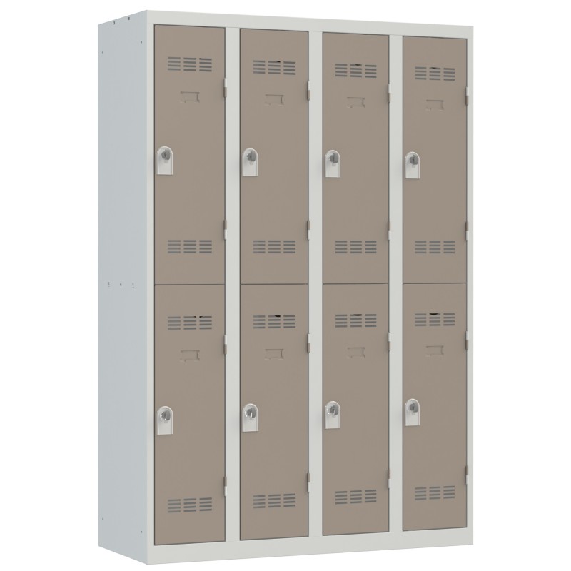 Alternative view of Vestiaire 4 colonnes multicases 120cm monobloc soudé