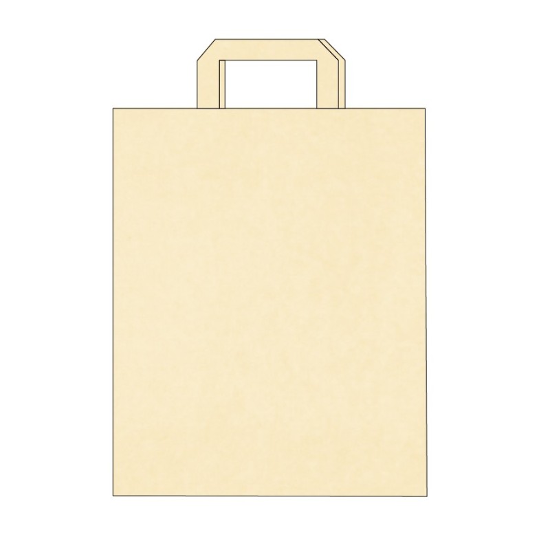 Sac papier kraft poignées plates personnalisable 1 couleur