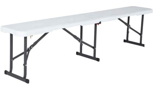 Banc pliant en plastique – Structure acier Ø19 mm – 6,8 kg