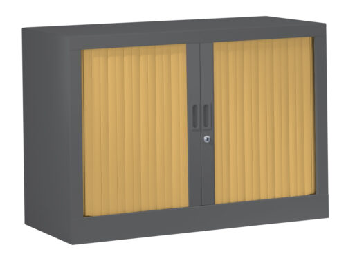 Armoires monobloc à rideaux Bicolore – hauteur de bureau 72,5 cm.